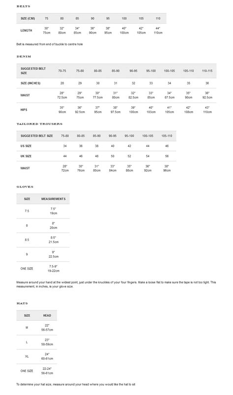 burberry clothing size chart